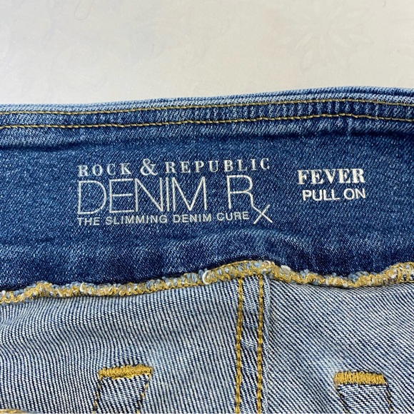 Rock & Republic Denim Leggings Jeggings Fever Full On 12 M Slimming Denim Faded - Picture 2 of 14